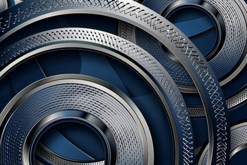 Fototapeta premium Dark blue vector surface with silver and gray circles, ideal for aviation tech.