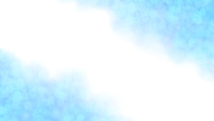 青の水彩フレーム　素材　枠　飾り枠　抽象的　キラキラ　さわやか　シンプル　にじみ　見出し　タイトル　メッセージカード　ポスター　白背景　透過　16:9