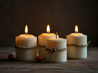  burning candles in the night