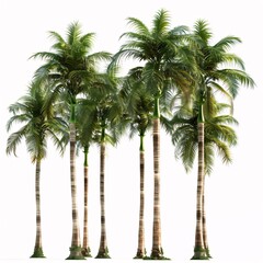 Obraz premium Digital Illustration: Row of Palm Trees in a Line