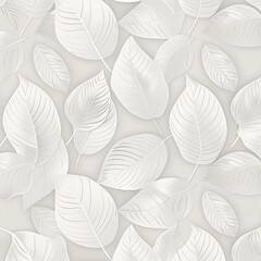 Simplistic Design: White Leaf Pattern