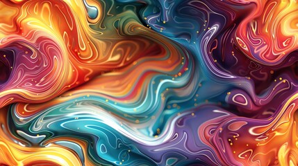 Abstract colorful circle pattern with swirls on a blue background