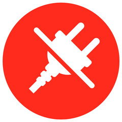 Obraz premium Plug disconnect icon isolated on transparent background. Unplugged sign. Power cut off sign.