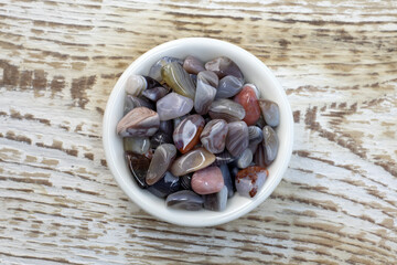 Natural Agate, various types and color, gems mineral collection as nice natural background