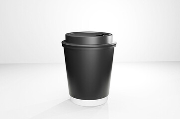 coffee cup mockup double deck isolated on white background 3d rendering image.
