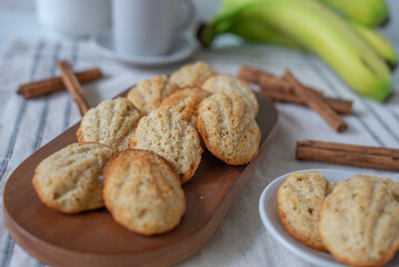 A group of madeleine butter cookie 