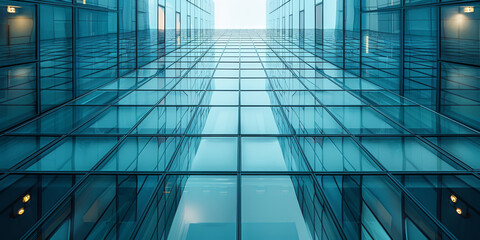 Abstract skyscrapers of a smart city, architectural background