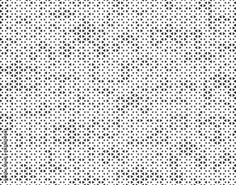 Fototapete Triangle Shapes Vector Abstract Geometric Technology Oscillation Wave Isolated on Light Background. Halftone Triangular Retro Simple Pattern. Minimal 80s Style Dynamic Tech Wallpaper