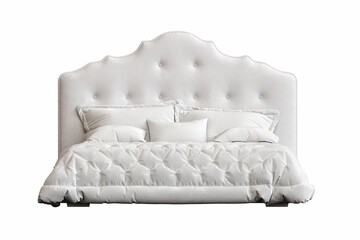 Fototapeta premium bed isolated on white background, interior furniture, 3D illustration, cg render