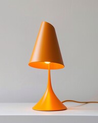 Modern Orange Lamp with Streamlined Design
