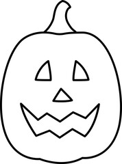 Halloween pumpkin outline vector.
Jack o lantern pumpkin for Halloween outline.
