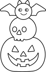 Halloween pumpkin outline vector.
Jack o lantern pumpkin for Halloween outline.