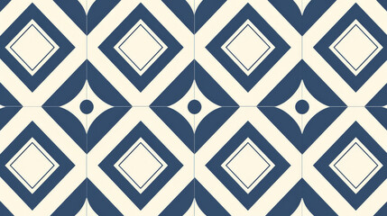 Blue and white geometric seamless pattern for wallpaper, fabric, or other design projects