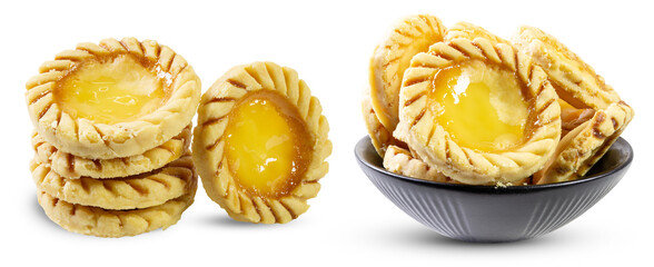 Indonesian pastry or Pie Susu Bali isolated on white background