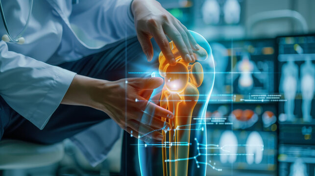 A female scientist in a lab coat analyzes medical data on a tablet while using a microscope, furthering healthcare communication and research