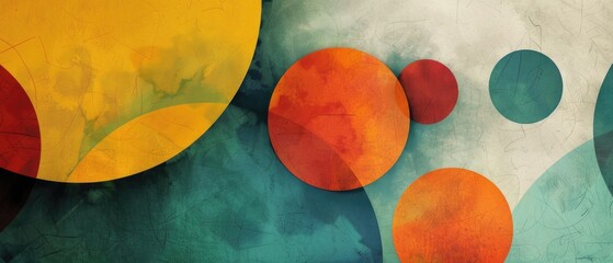 Geometric shapes and circles with textures blend copy space theme abstract expression whimsical blend mode digital canvas