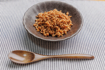 挽肉の甘辛炒め