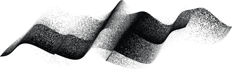 Distorted geometric half circle . Minimal art design . Noise destroyed logo . Trendy grainy shapes . Graph print noise texture .Spray effect .Grunge texture . Distressed element .vector