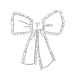 Hand drawn sketch Bow, Bow Isolated On White Background