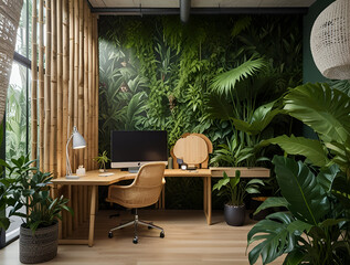 Step into a modern design office that feels like a tropical paradise
