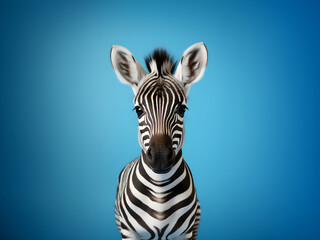 Portrait of a zebra on an isolated background