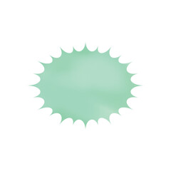 緑色ギザギザ吹き出し_水彩風