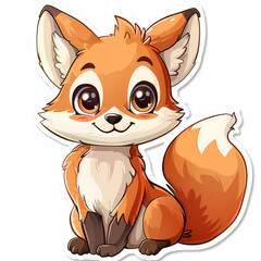 Obraz premium Cute animal cartoon on a White Canvas Sticker,vector image