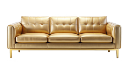 Golden Sofa With Three Seats