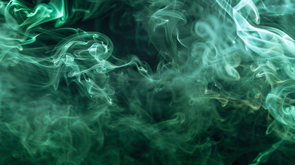 Obraz premium Enchanting jade green smoke swirls, symbolizing natural harmony.