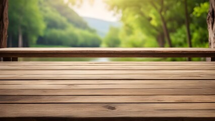 Fototapeta premium wooden bench in the park generative Ai 