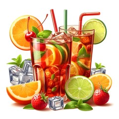 PNG Glass of soft drink cocktail soda refreshment.