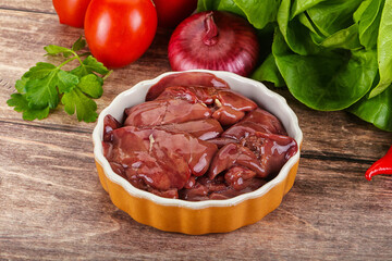 Raw chicken liver for cooking