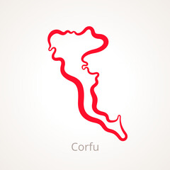 Corfu - Outline Map