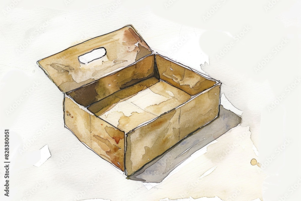 Poster simple drawing of a box with a handle. suitable for various design projects