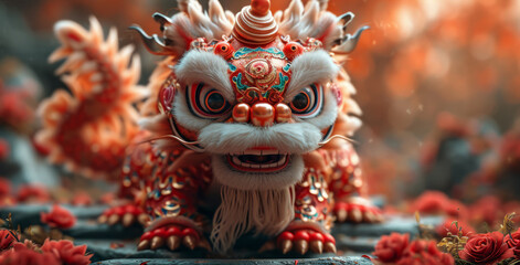 Obraz premium Chinese new year celebration, dragon.