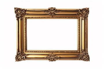 Golden frame isolated on a white background.