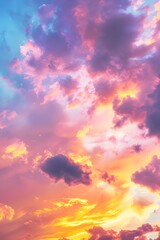 Fototapeta premium Pale blue square backdrop, mimicking a clear, sunny sky with realistic cloud formations 
