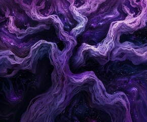 Fototapeta premium Purple and Black Swirls and Stars Background