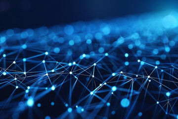 Obraz premium High-tech navy blue abstract vector, emphasizing the intricate architecture of digital networks.