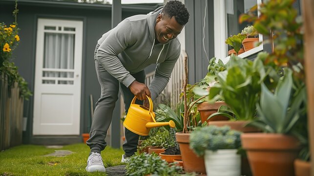 man working in a garden
