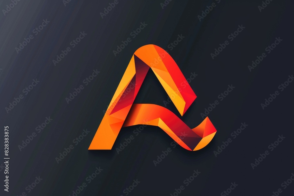 Poster abstract image of the letter a made up of overlapping shapes. suitable for graphic design projects