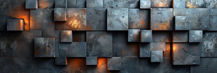 Futuristic Polished Blocks Wallpaper for Modern Interior Design Generative AI