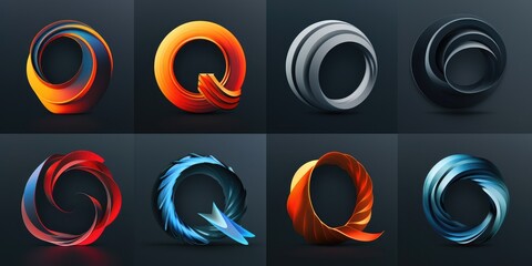 Six vibrant and unique colored swirl designs. Perfect for graphic design projects or backgrounds