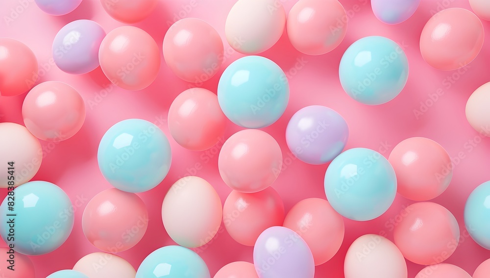 Poster 3d rendering of easter eggs background