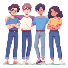 Fototapeta premium illustration of young friendship without boundaries