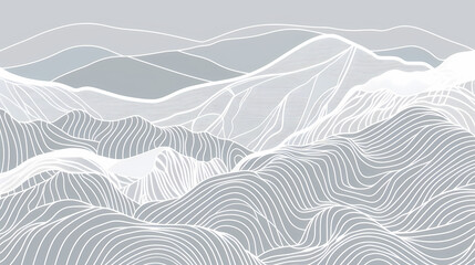 Mountain layout design in oriental style.Japanese background with line wave pattern vector. Abstract template with geometric pattern.