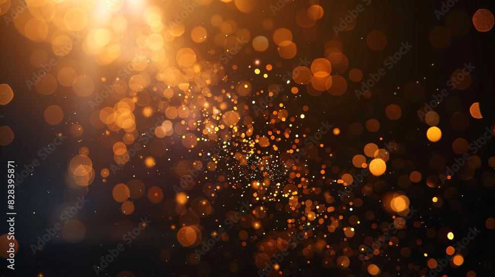 Aufkleber golden bokeh lights background. download this stock photo of a stunning background with golden bokeh
