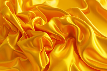 Fototapeta premium Golden yellow 3D silky shapes for luxurious branding initiatives.