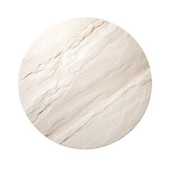 White marble stone round shape on an isolated background