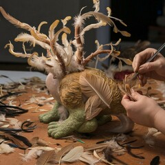 Obraz premium A collage of different colored birds